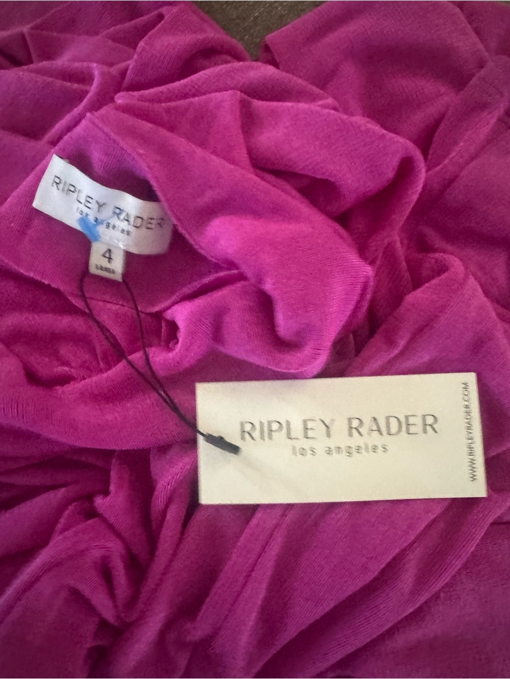 NWT Ripley Rader Classic Jumpsuit Fuchsia Pink Wide Leg Pockets Size 4 Large - Picture 5 of 7